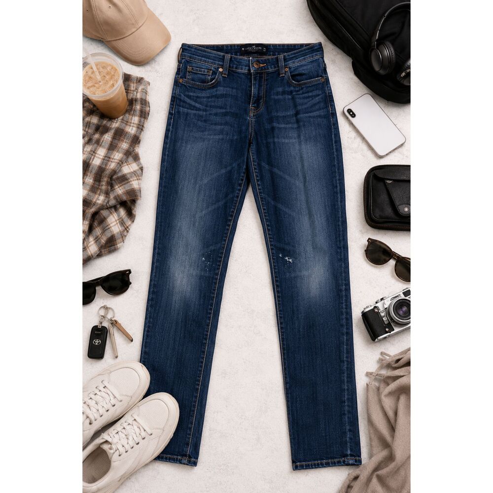 Lucky Brand Stretch Sofia Medium Wash Mid Rise Skinny Jeans 6 (30x31) (1005)